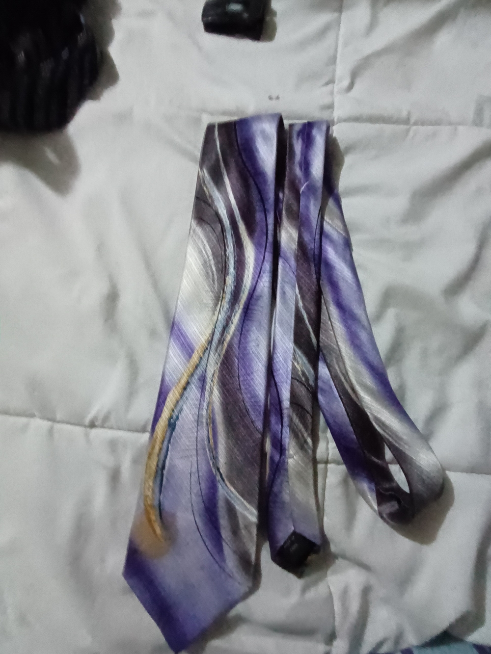 J. Garcia Purple and Gold Swirl Men's Necktie